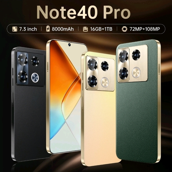 Note40 Pro Smartphone - Black, Gold, Green